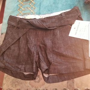 Boom Boom Jean's High Rise Blue Denimn Belted Pleated Shorts Plus Sz.18W